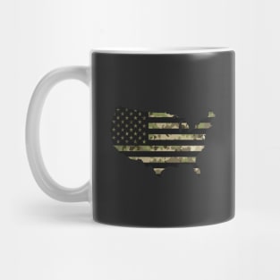 USA Flag - Multicam Black Mug